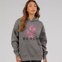 Bench Dame Olly Oversized Hættetrøje Med Grafisk Print Charcoal