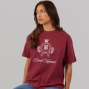 Bench Dame Kaiden oversized t-shirt med crest grafik Cordovan