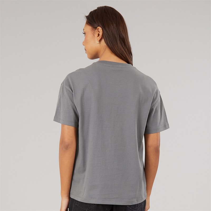 Bench Dame Jana Boxy T Shirt Med Glitter Grafisk Charcoal - Billede 2