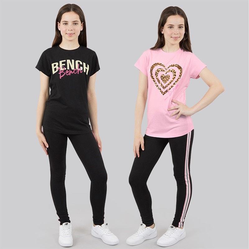 Bench Piger Melodia To Pak T Shirts Sort/Fairytale Pink - Billede 3