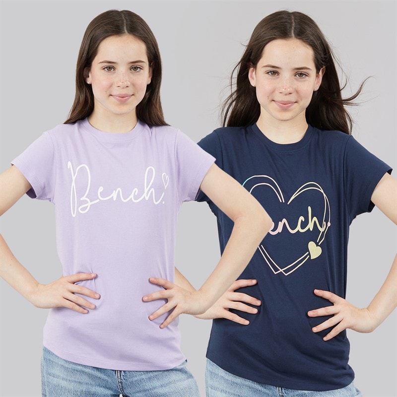 Bench Piger Moonspark To pak T shirts Navy/Light Lavender