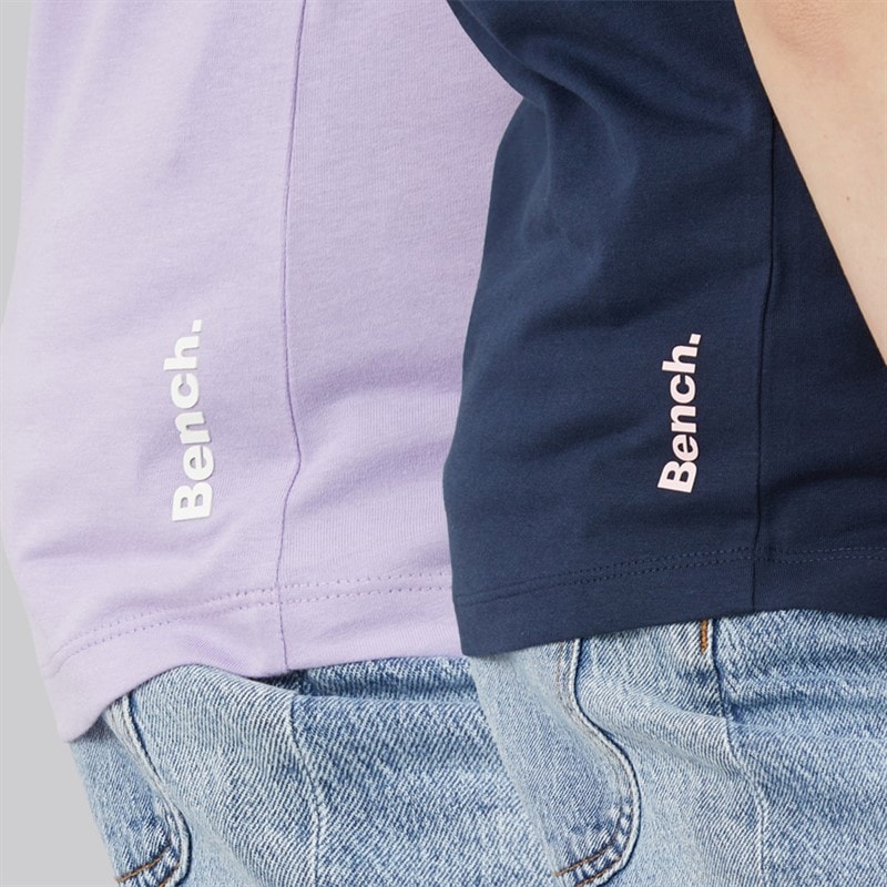 Bench Piger Moonspark To pak T shirts Navy/Light Lavender - Billede 3