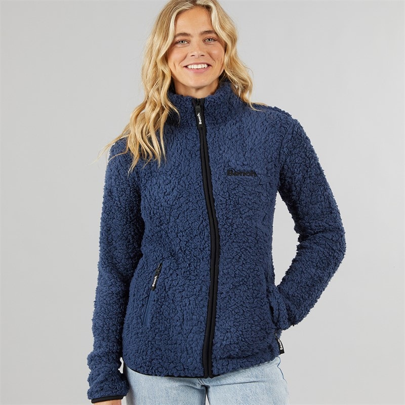 Bench Dame Sherpa Fleece Jakke Blå - Billede 5