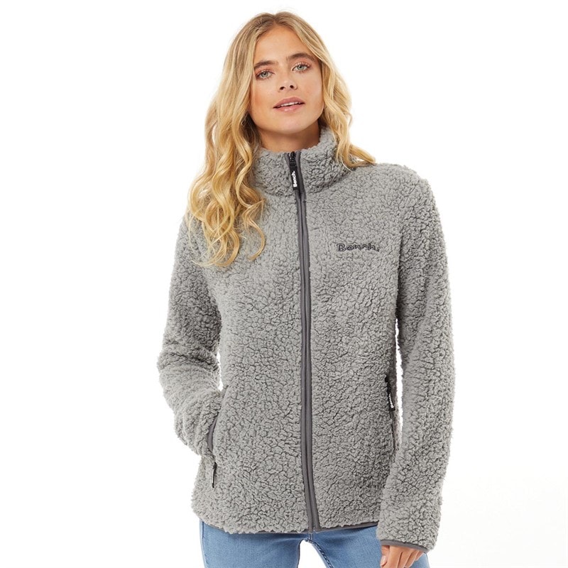 Bench Dame Sherpa Fleece Jakke Grå - Billede 1
