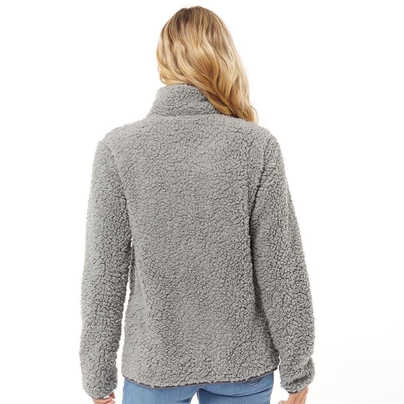 Bench Dame Sherpa Fleece Jakke Grå - Billede 2