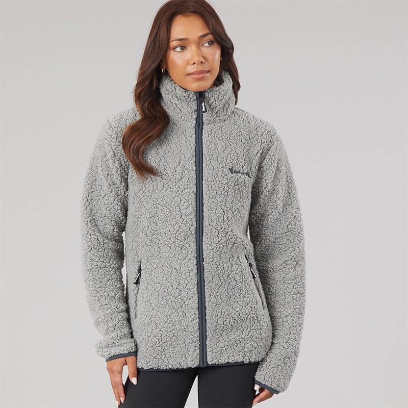 Bench Dame Sherpa Fleece Jakke Grå - Billede 3