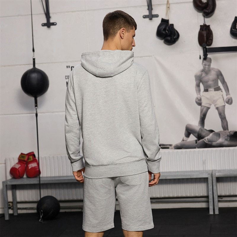 Everlast Herre Ikonisk Maksimeret Logo Sweat Hoodie Grå Melange - Billede 2