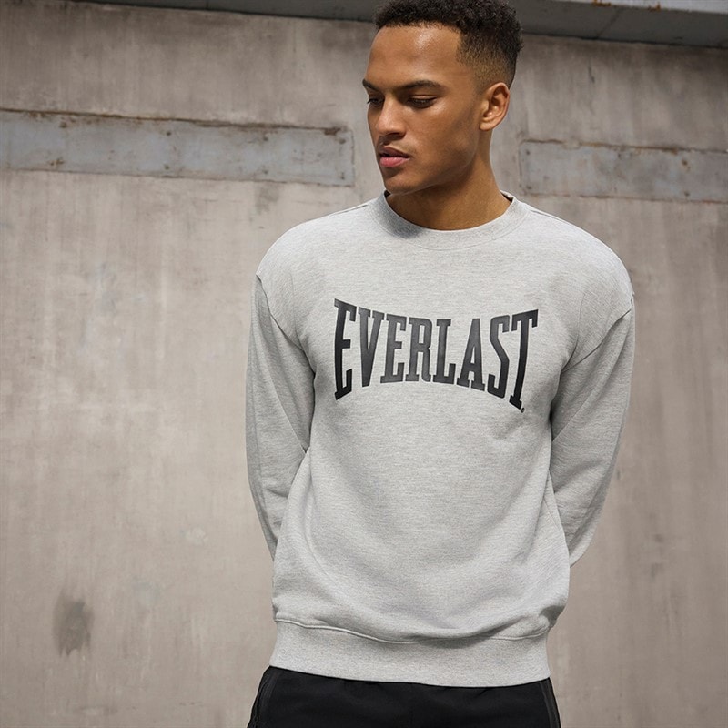 Everlast Herre Ikoniske Maksimeret Sweatshirt Lysegrå Mel - Billede 1