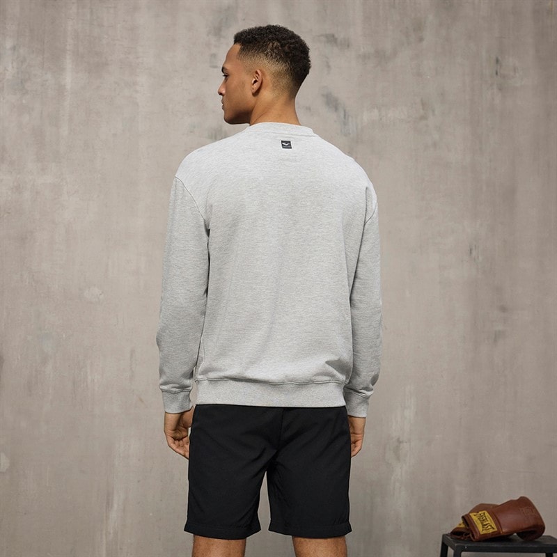 Everlast Herre Ikoniske Maksimeret Sweatshirt Lysegrå Mel - Billede 2