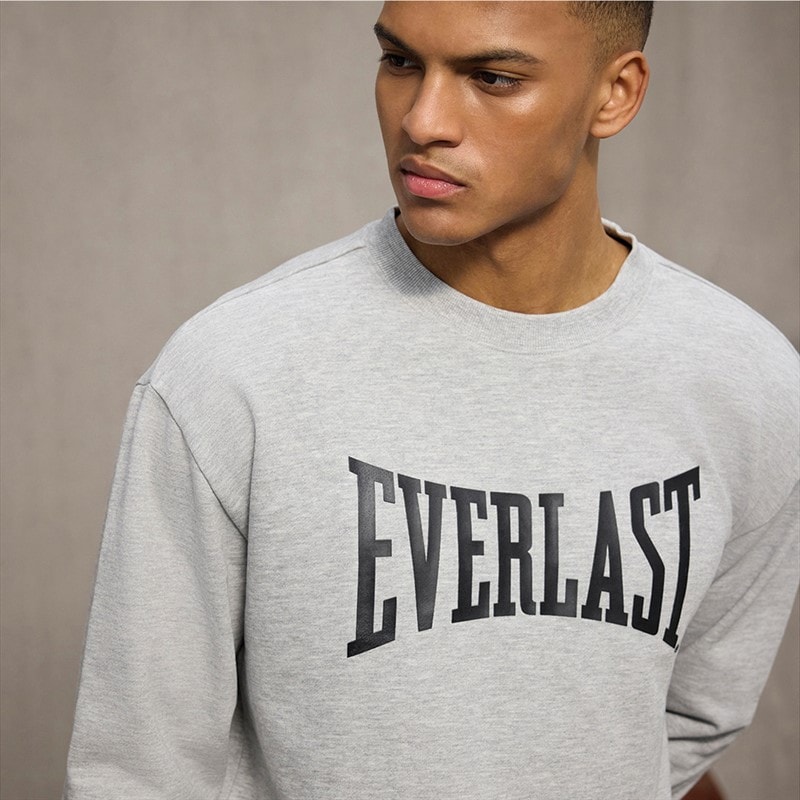 Everlast Herre Ikoniske Maksimeret Sweatshirt Lysegrå Mel - Billede 3