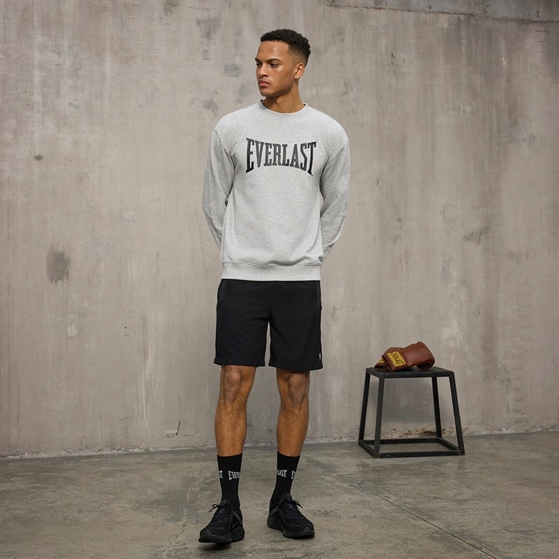 Everlast Herre Ikoniske Maksimeret Sweatshirt Lysegrå Mel - Billede 4