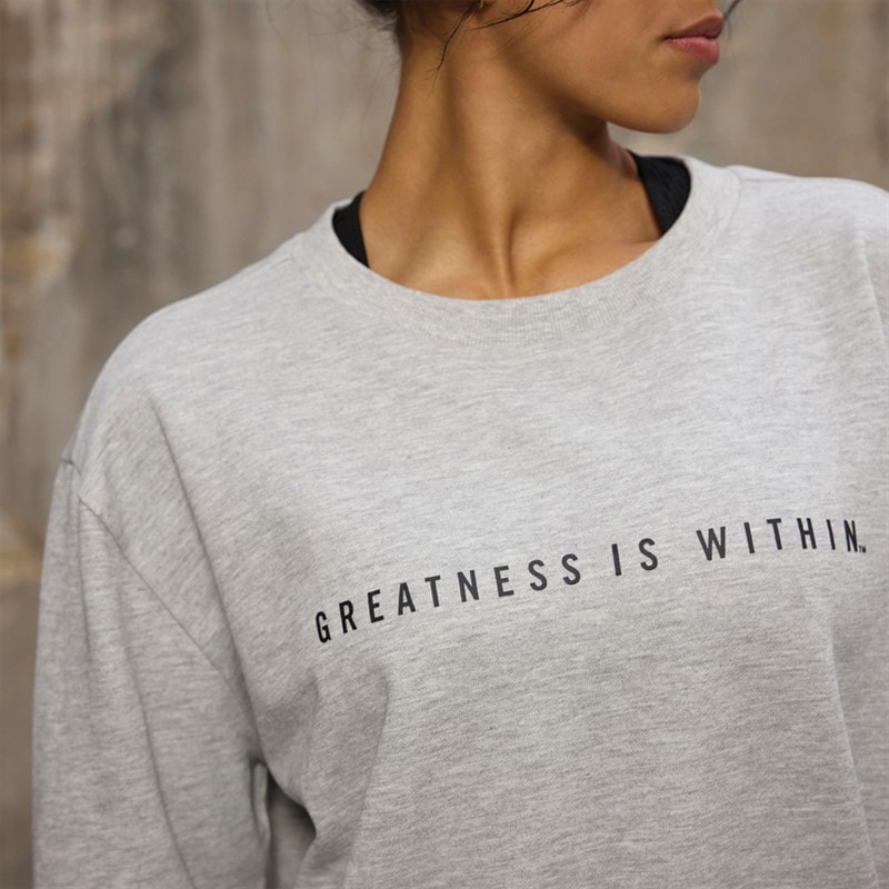 Everlast Sweatshirt med rund hals Oversized Lysegrå Melange til Kvinder - Billede 3