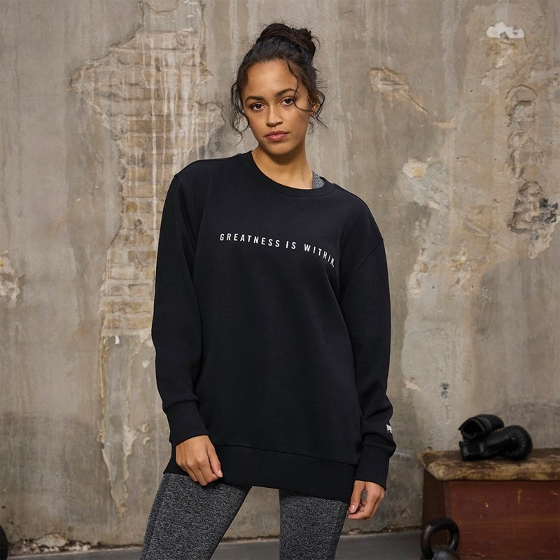 Everlast Dame Oversized Crew Neck Sweatshirt Black Beauty - Billede 3