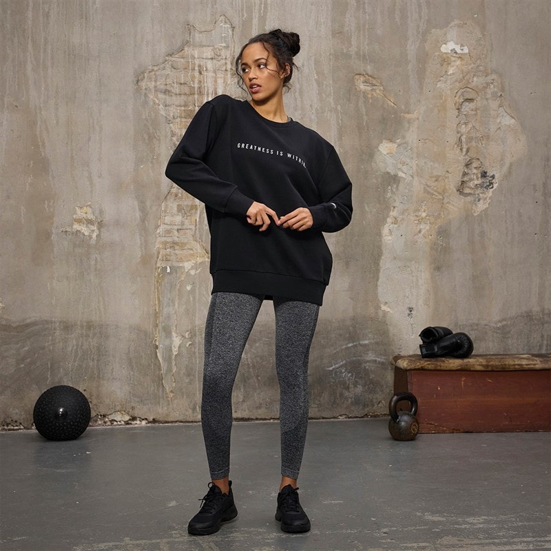 Everlast Dame Oversized Crew Neck Sweatshirt Black Beauty - Billede 4