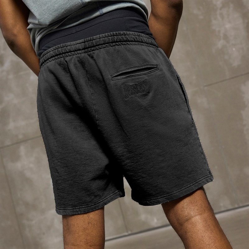 Everlast Herre Vaskede Sweat Shorts Black Beauty - Billede 4
