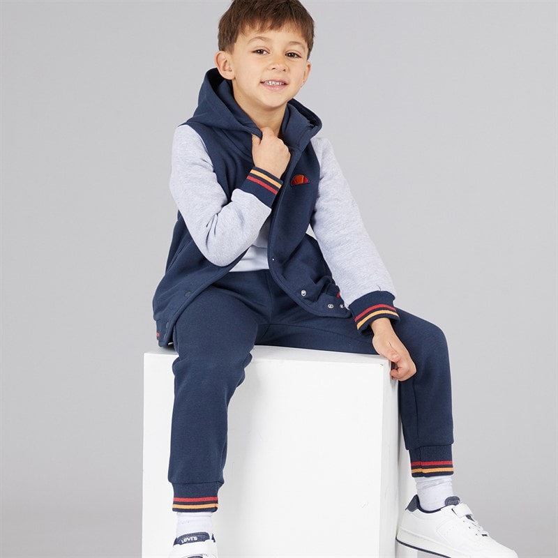Ellesse Drengenes Renato Logo Hættetrøje Og Joggingbukser Sæt Blå/Grå - Billede 1