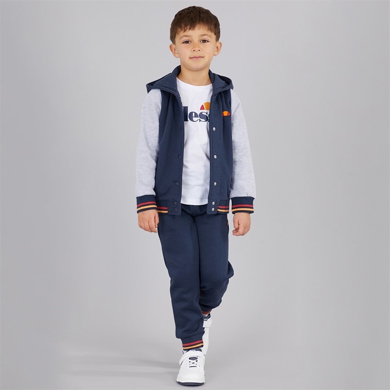 Ellesse Drengenes Renato Logo Hættetrøje Og Joggingbukser Sæt Blå/Grå - Billede 3