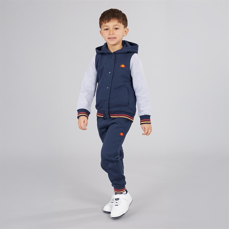 Ellesse Drengenes Renato Logo Hættetrøje Og Joggingbukser Sæt Blå/Grå - Billede 4