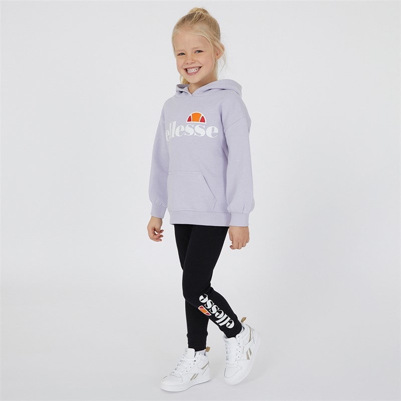 Ellesse Piger Hoodie og Leggings Sæt med Liliana Logo Lilla/Sort - Billede 1