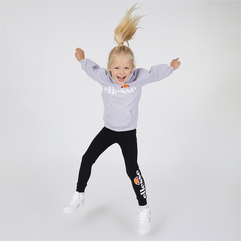 Ellesse Piger Hoodie og Leggings Sæt med Liliana Logo Lilla/Sort - Billede 3