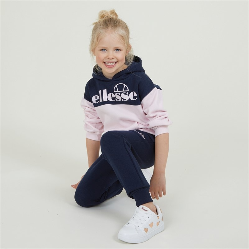 Ellesse Piger Hoodie og Joggers Sæt Eloise Logo Navy/Pink - Billede 3
