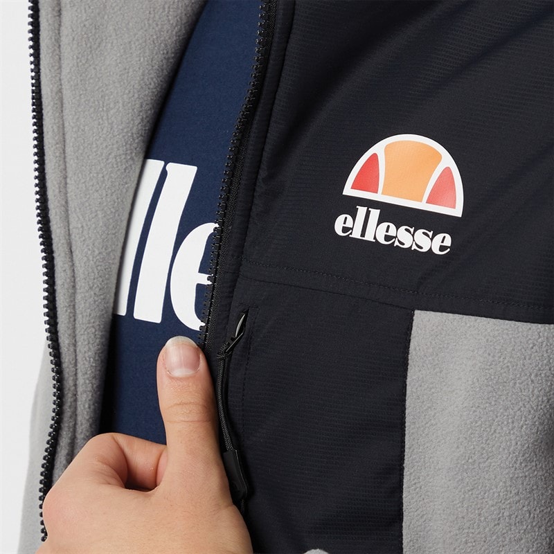 Ellesse Herre Drago Fleecejakke med hætte Lysegrå - Billede 3