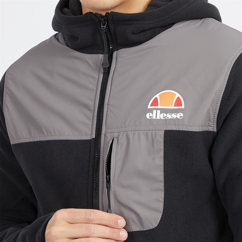Ellesse Herre Drago Fleecejakke med hætte Sort - Billede 3