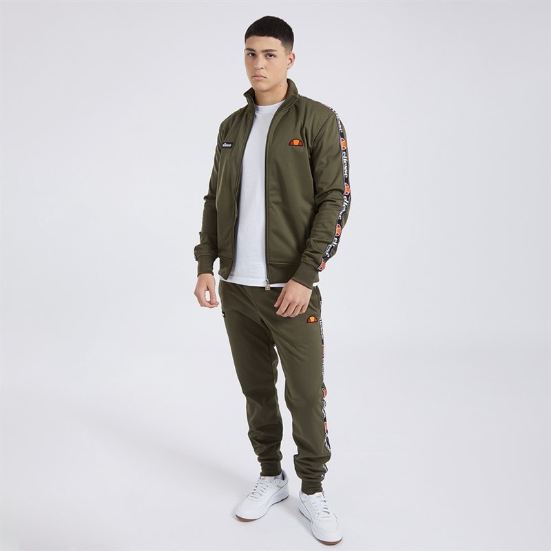 Ellesse Herre Giraldo Tapede Poly Tracksuit Khaki - Billede 1