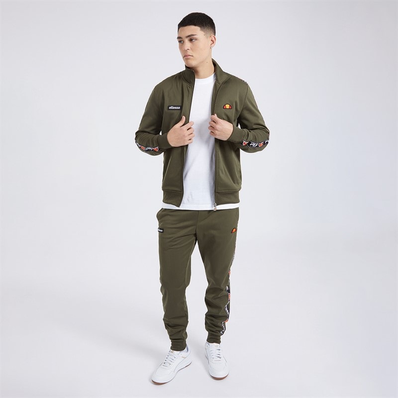 Ellesse Herre Giraldo Tapede Poly Tracksuit Khaki - Billede 4