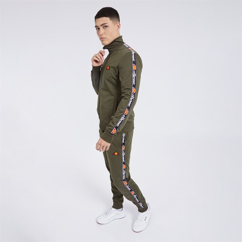 Ellesse Herre Giraldo Tapede Poly Tracksuit Khaki - Billede 5