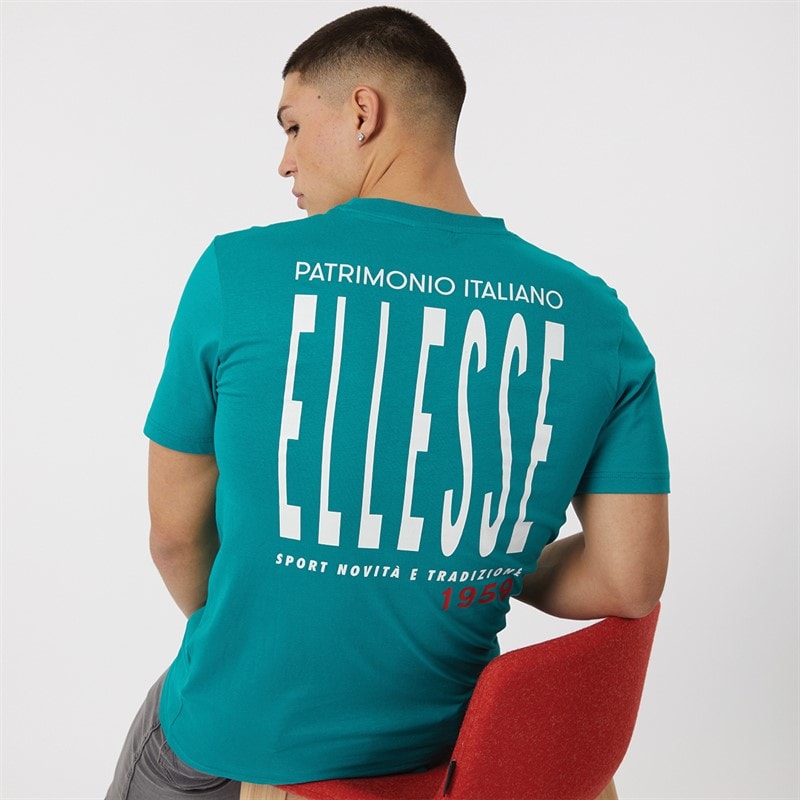 Ellesse Herre Retanna T-shirt med logo på ryggen Mørkegrøn - Billede 1