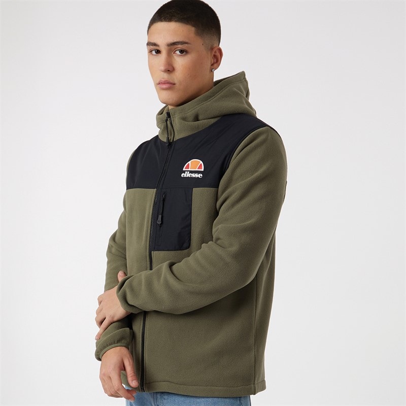 Ellesse Herre Drago Fleecejakke med hætte Khaki - Billede 5