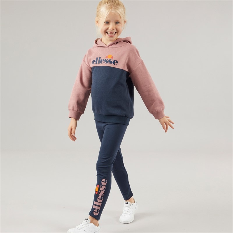 Ellesse Piger Maria Logo Træningsdragt Rose/Navy - Billede 3