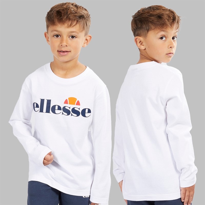 Ellesse Drenge Harrison Hættetrøje T-Shirt Og Joggingbukser Sæt Blå / Hvid - Billede 2