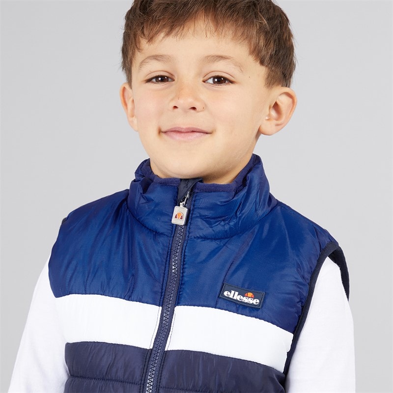 Ellesse Drenge Jacob Vest T Shirt Og Joggingbukser Sæt Navy - Billede 3