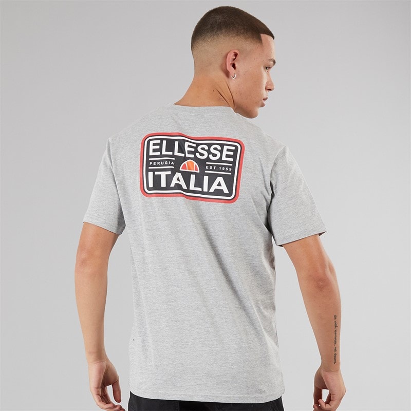 Ellesse Herre Benzina Heritage Bag Logo T-shirt Grey Marl