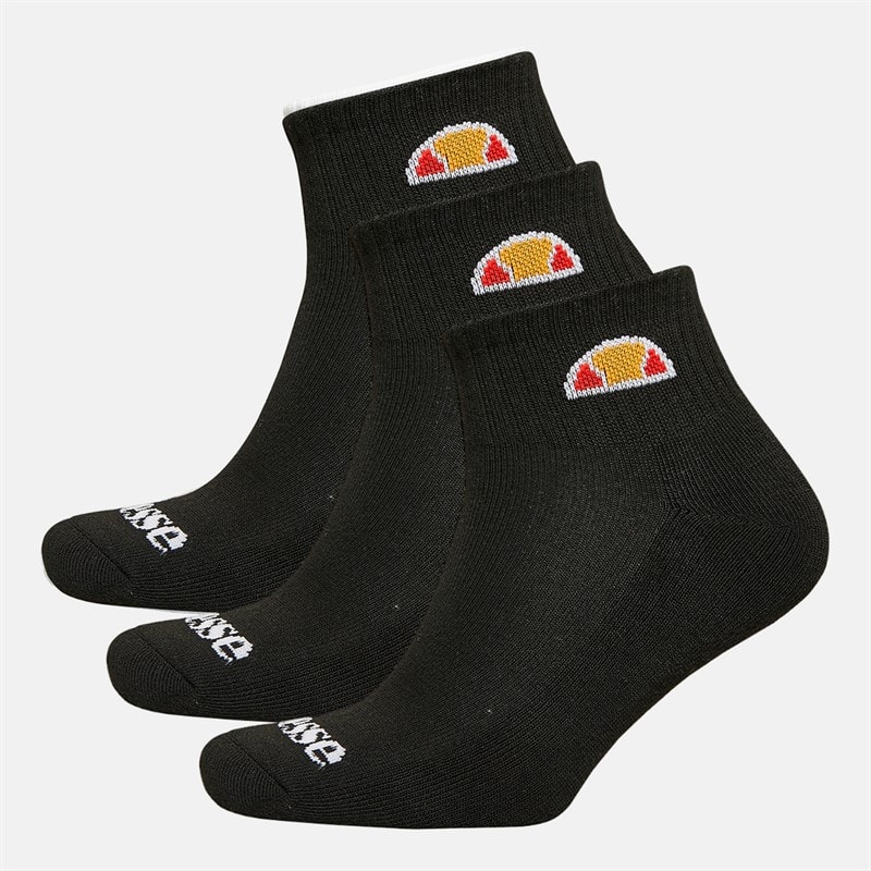 Ellesse Børn Tre Par Kvart Sokker Sort