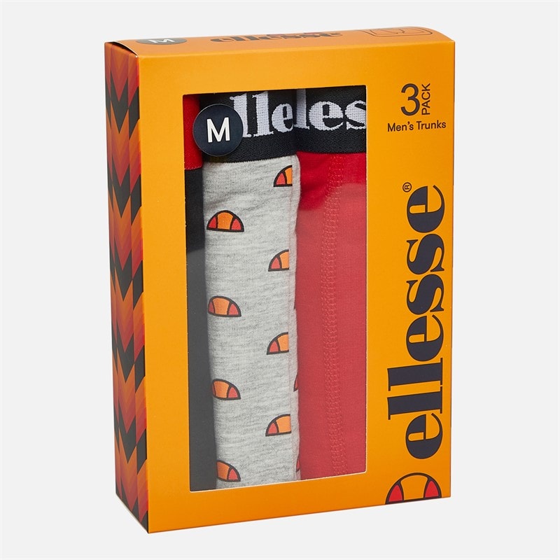 Ellesse Herre Tre Pak Boxer Trunks Sort/Grå/Rød - Billede 2