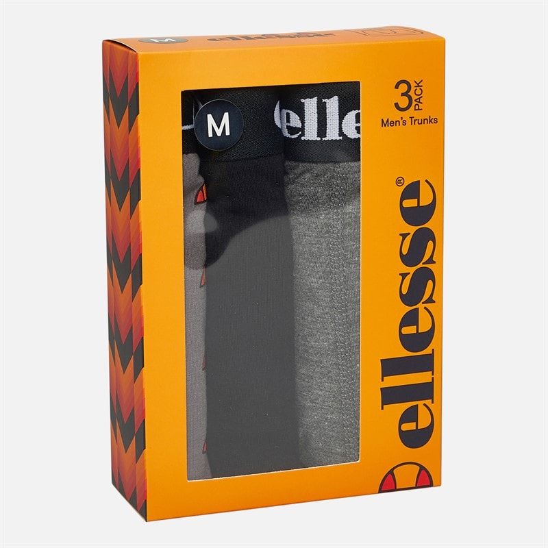 Ellesse Herre Tre Pak Boxer Shorts Sort / Koksgrå / Rød - Billede 2