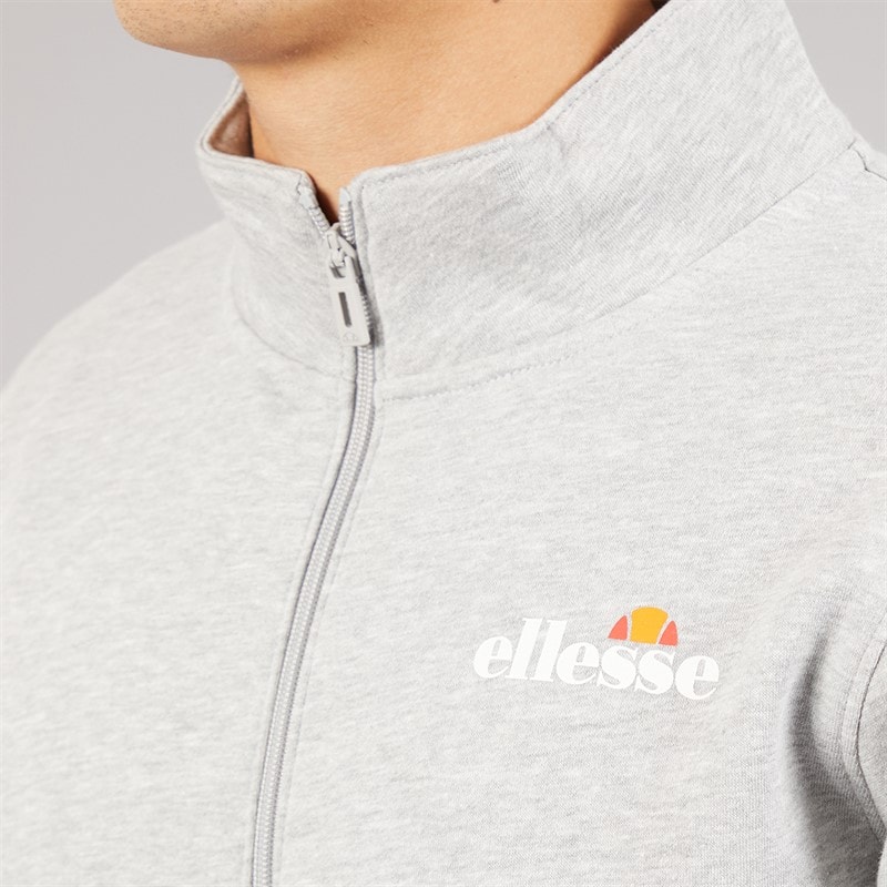 Ellesse Herre Benevento 1/4 Zip Sweatshirt Light Grey Marl - Billede 3