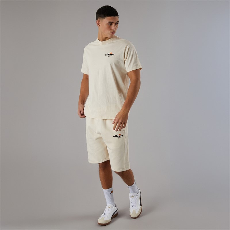 Ellesse Herre Lyon Afslappet Pasform Ryg Logo T Shirt Off White - Billede 4