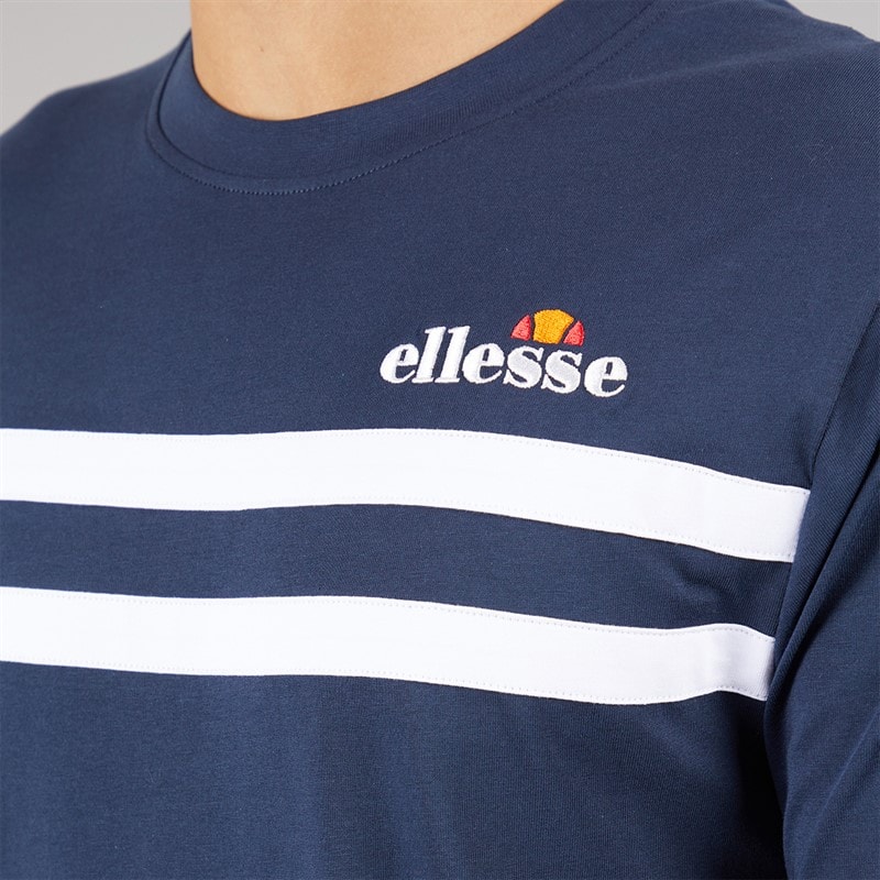 Ellesse Herre Squalius Retro Stribe T-shirt Navy - Billede 3