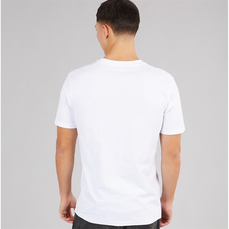 Ellesse Herre Prado 2 Stort Logo T Shirt Hvid - Billede 2