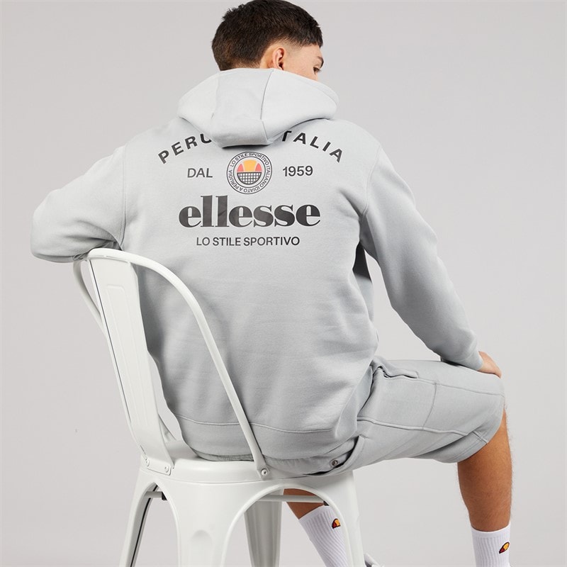 Ellesse Herre Recke Afslappet Pasform OTH Hættetrøje Grå - Billede 1