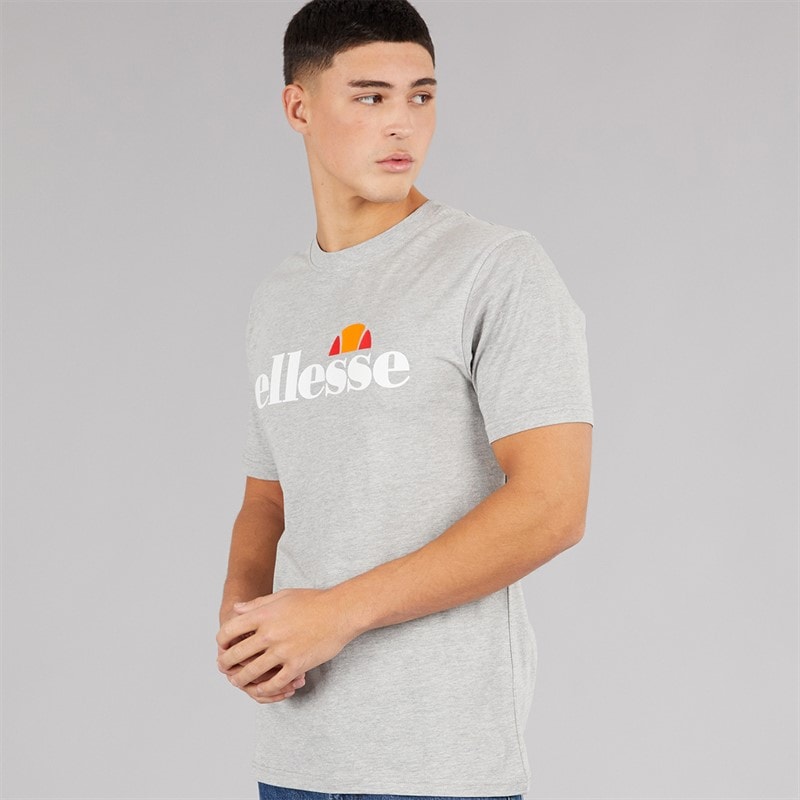 Ellesse Herre Prado 2 Stort Logo T Shirt Grey Marl - Billede 1