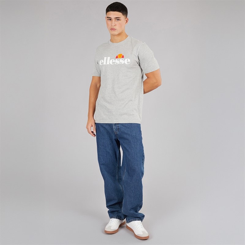 Ellesse Herre Prado 2 Stort Logo T Shirt Grey Marl - Billede 3