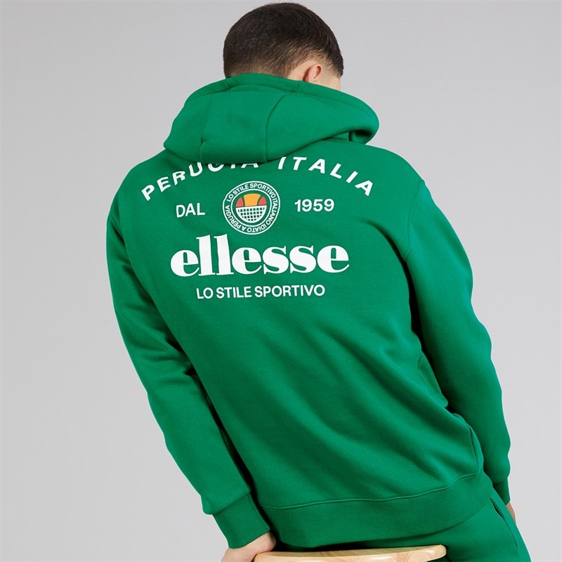 Ellesse Herre Recke Afslappet Pasform Hættetrøje Grøn