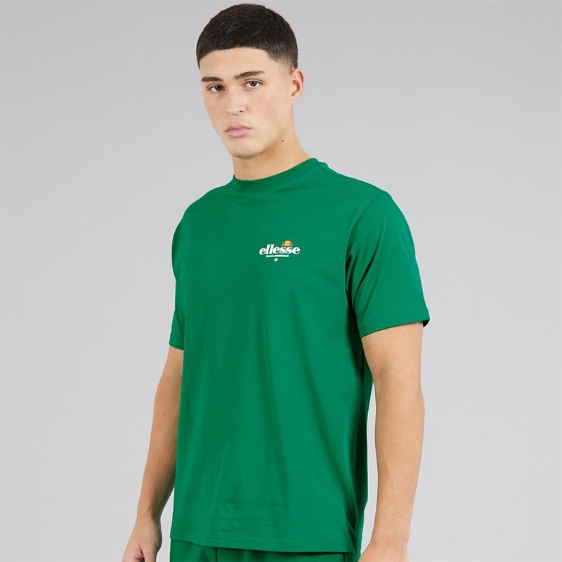 Ellesse Herre Lyon Afslappet Pasform Ryg Logo T Shirt Grøn - Billede 2