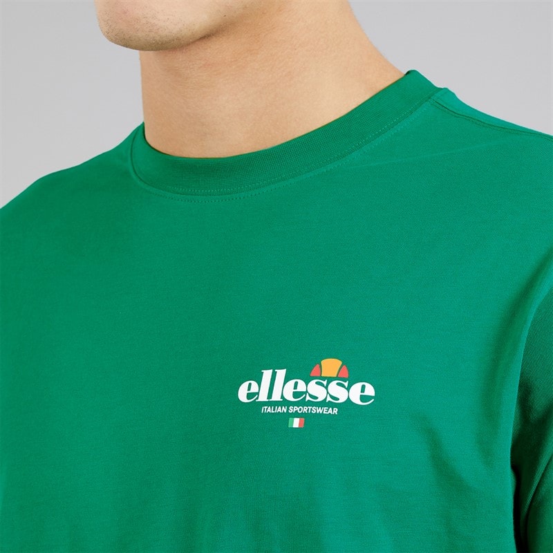 Ellesse Herre Lyon Afslappet Pasform Ryg Logo T Shirt Grøn - Billede 5