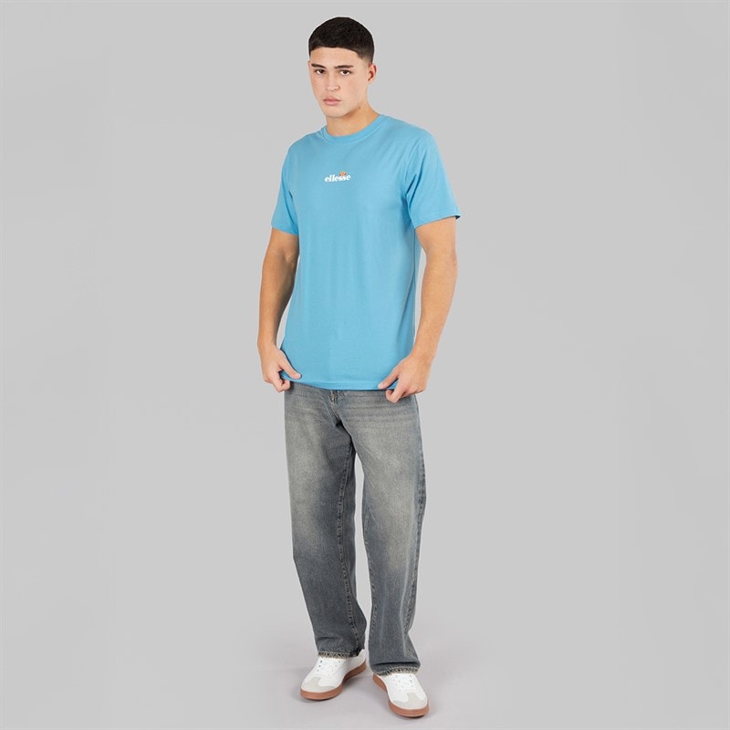 Ellesse Herre Ollio 2 Central Logo T Shirt Blå - Billede 4